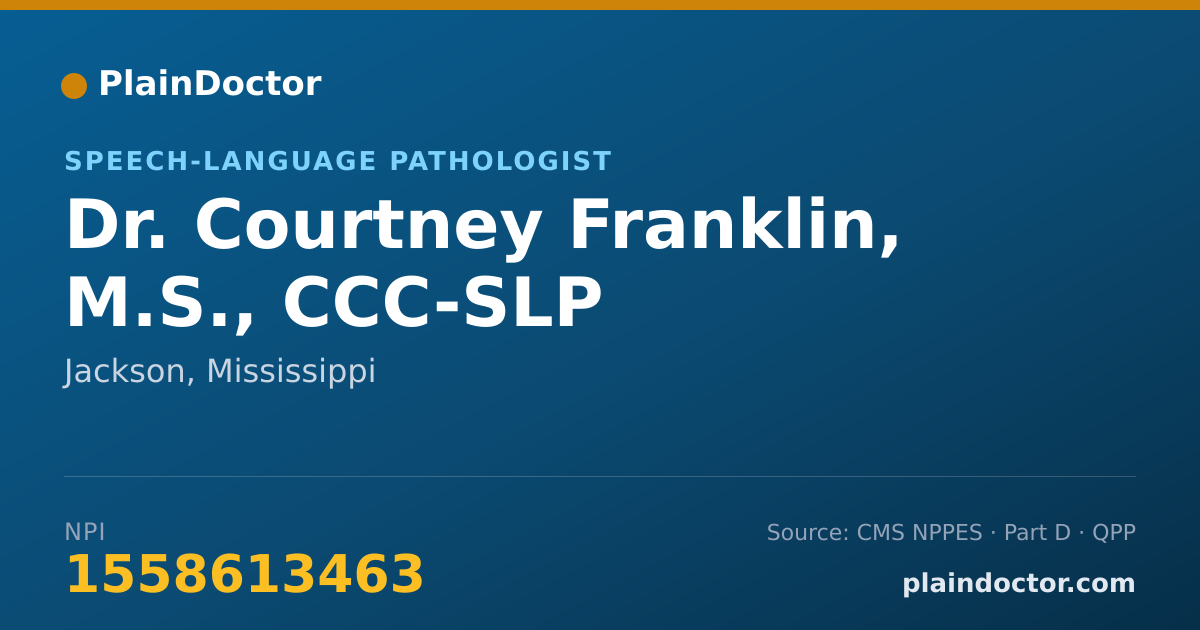 Shareable card for Courtney Franklin, M.S., CCC-SLP - Speech-Language Pathologist, Jackson, MS