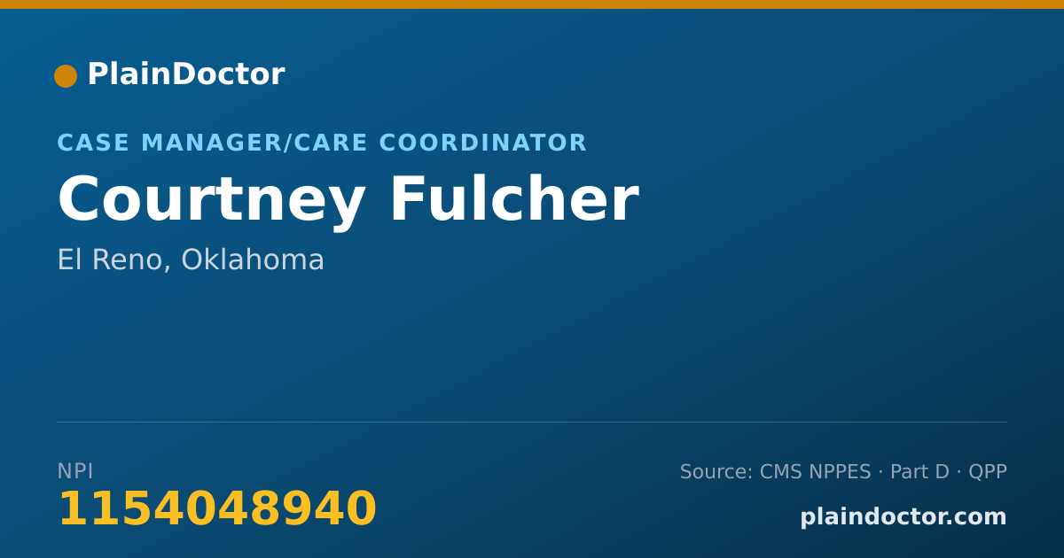 Shareable card for Courtney Fulcher - Case Manager/Care Coordinator, El Reno, OK
