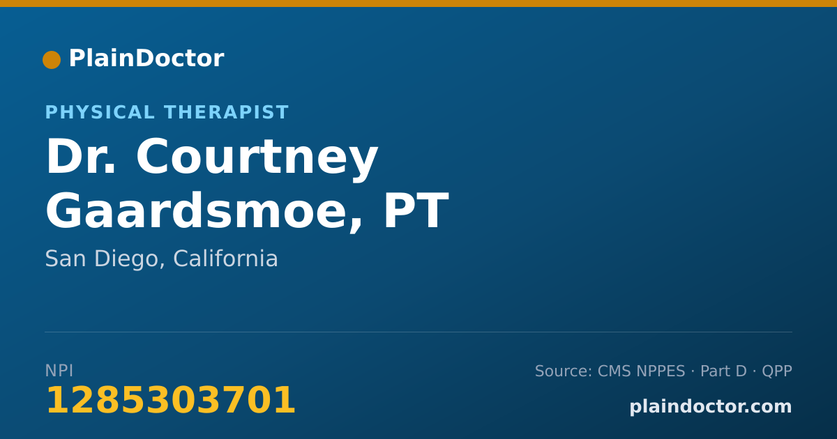 Shareable card for Courtney Gaardsmoe, PT - Physical Therapist, San Diego, CA