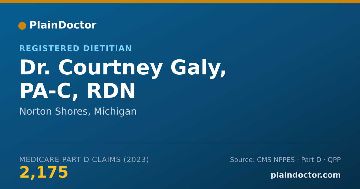 Shareable card for Courtney Galy, PA-C, RDN - Registered Dietitian, Norton Shores, MI