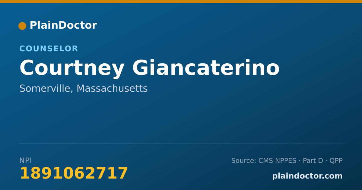 Shareable card for Courtney Giancaterino - Counselor, Somerville, MA