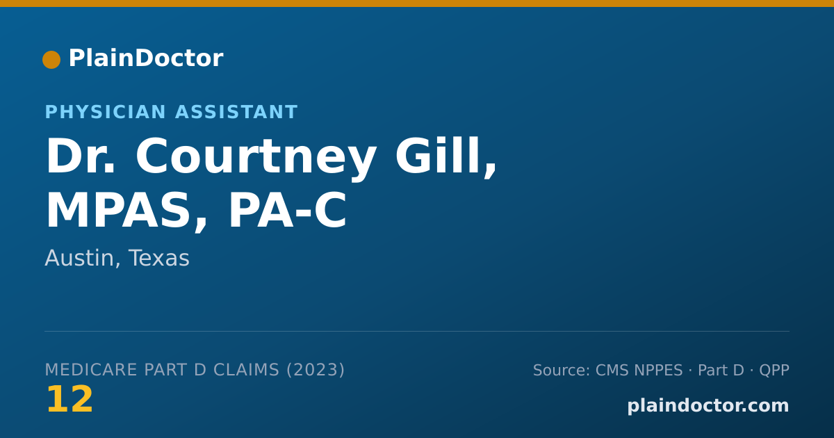 Shareable card for Courtney Gill, MPAS, PA-C - Physician Assistant, Austin, TX