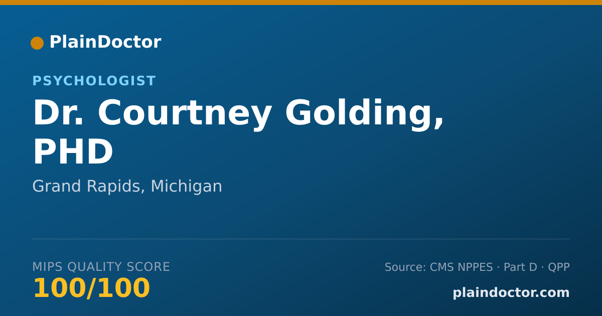 Shareable card for Courtney Golding, PHD - Psychologist, Grand Rapids, MI