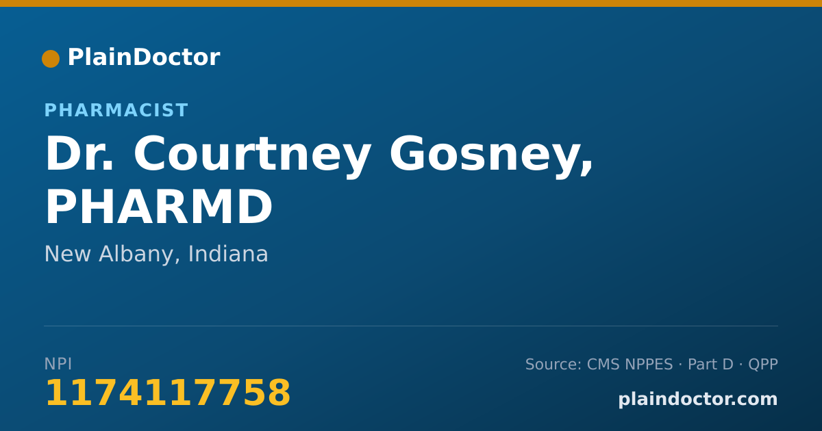 Shareable card for Courtney Gosney, PHARMD - Pharmacist, New Albany, IN