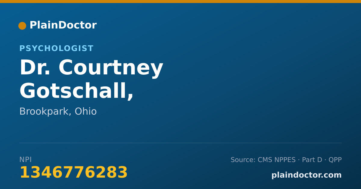 Shareable card for Courtney Gotschall, PSYCHOLOGIST - Psychologist, Brookpark, OH