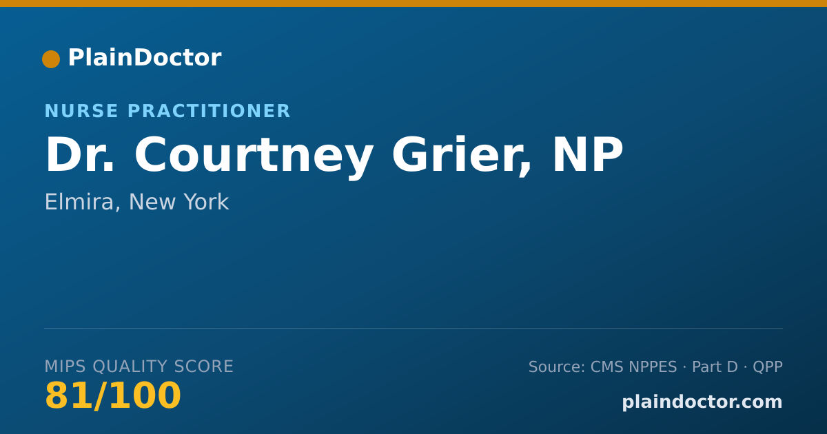 Shareable card for Courtney Grier, NP - Nurse Practitioner, Elmira, NY