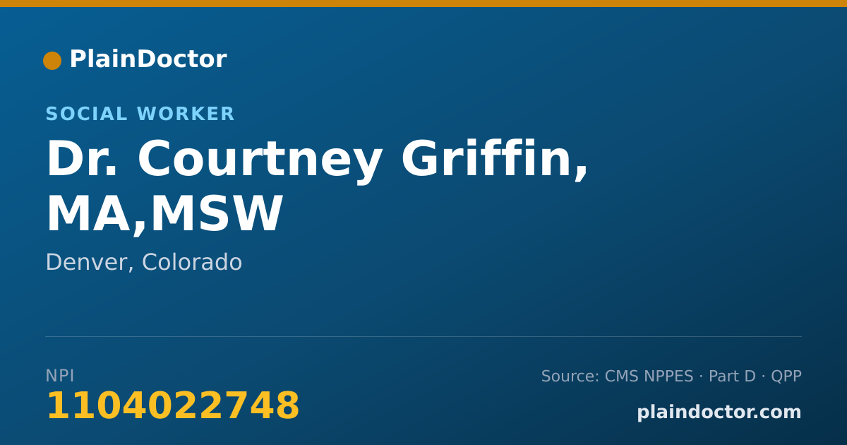 Shareable card for Courtney Griffin, MA,MSW - Social Worker, Denver, CO