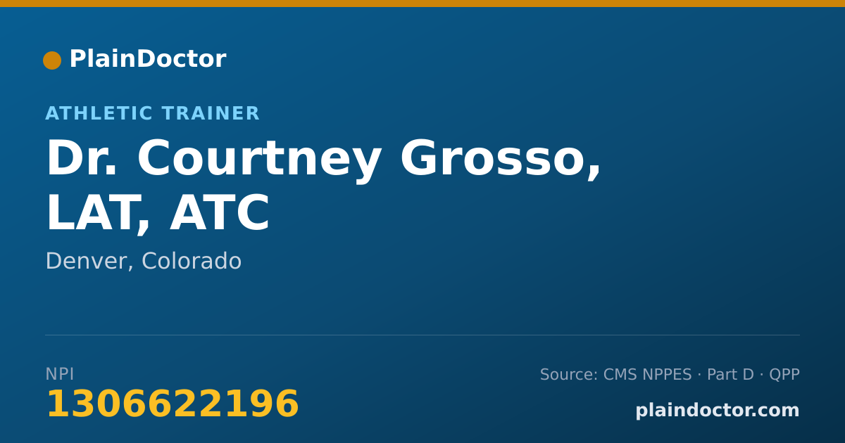Shareable card for Courtney Grosso, LAT, ATC - Athletic Trainer, Denver, CO