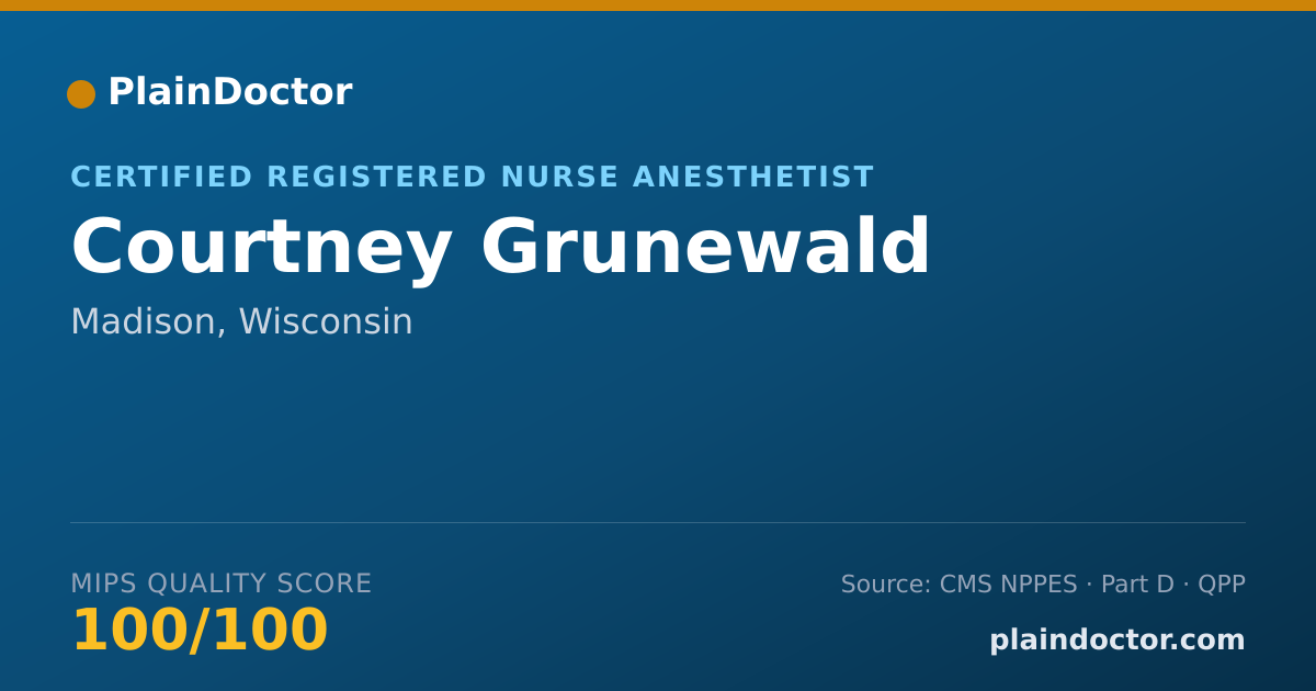 Shareable card for Courtney Grunewald - Certified Registered Nurse Anesthetist, Madison, WI