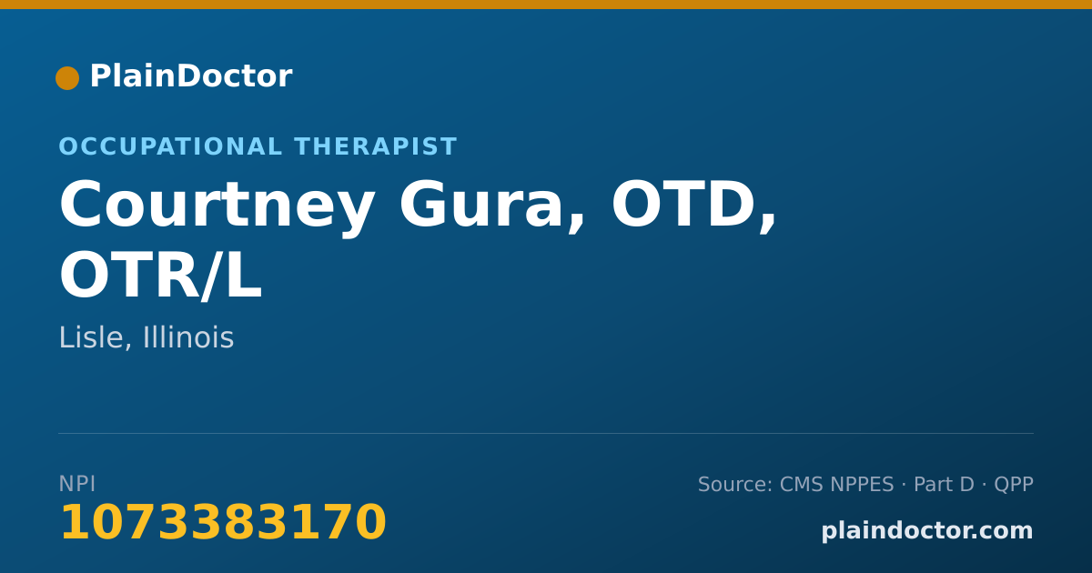 Shareable card for Courtney Gura, OTD, OTR/L - Occupational Therapist, Lisle, IL