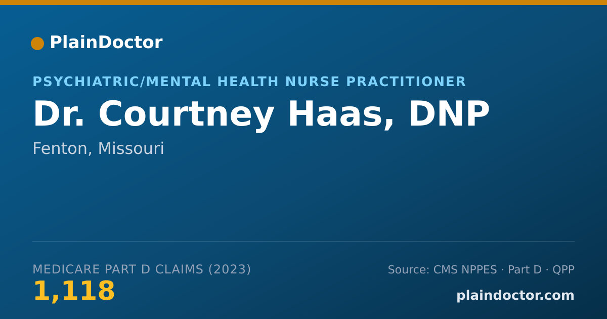 Shareable card for Courtney Haas, DNP - Psychiatric/Mental Health Nurse Practitioner, Fenton, MO