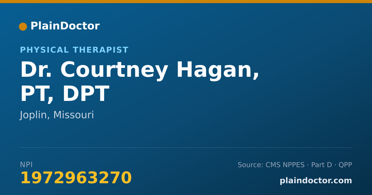 Shareable card for Courtney Hagan, PT, DPT - Physical Therapist, Joplin, MO