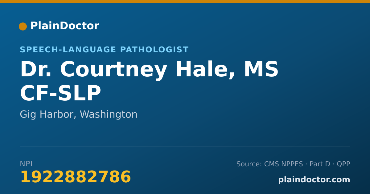 Shareable card for Courtney Hale, MS CF-SLP - Speech-Language Pathologist, Gig Harbor, WA