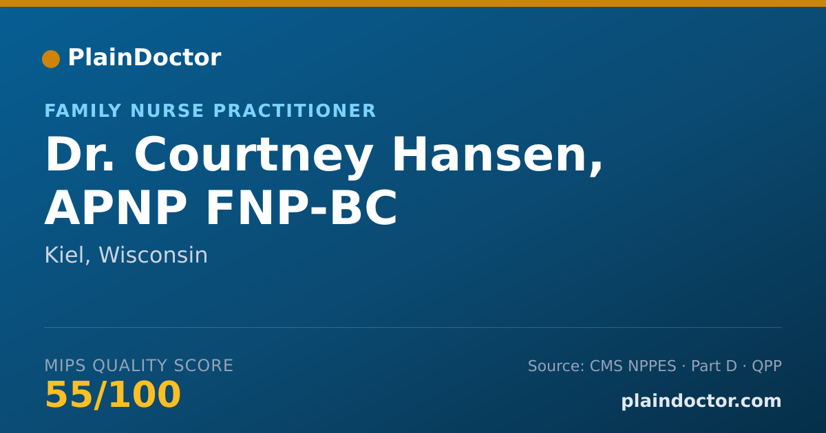 Shareable card for Courtney Hansen, APNP FNP-BC - Family Nurse Practitioner, Kiel, WI