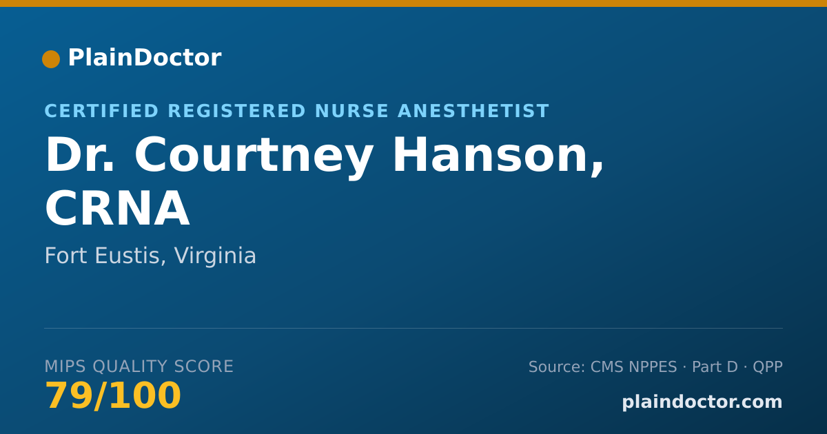 Shareable card for Courtney Hanson, CRNA - Certified Registered Nurse Anesthetist, Fort Eustis, VA