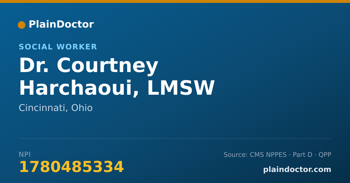 Shareable card for Courtney Harchaoui, LMSW - Social Worker, Cincinnati, OH