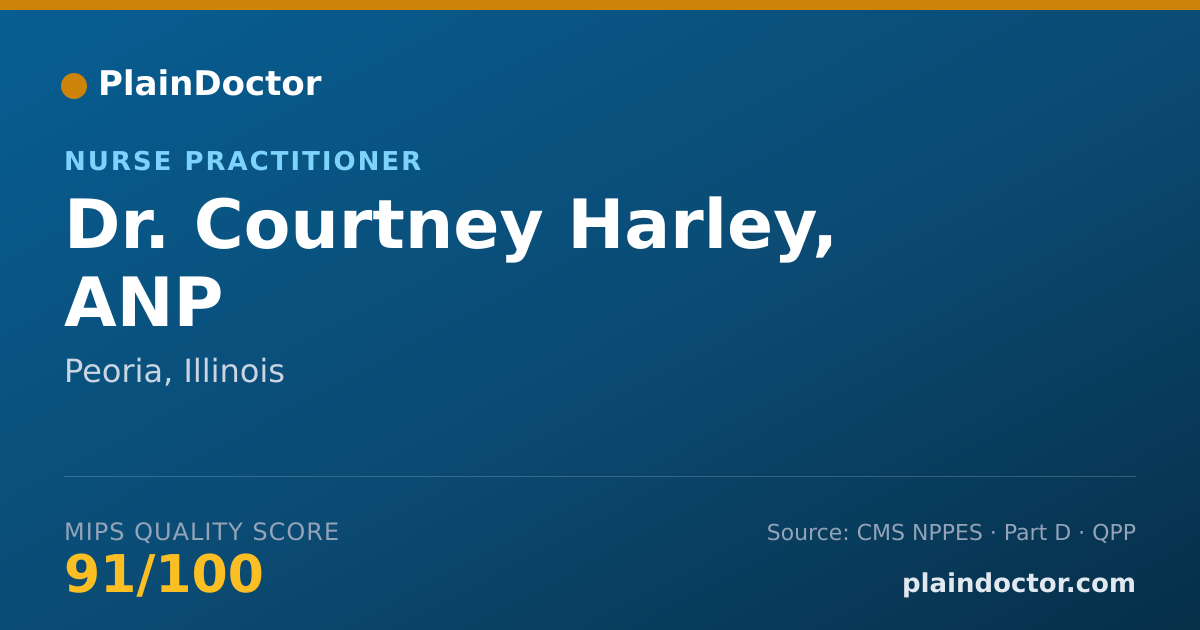 Shareable card for Courtney Harley, ANP - Nurse Practitioner, Peoria, IL