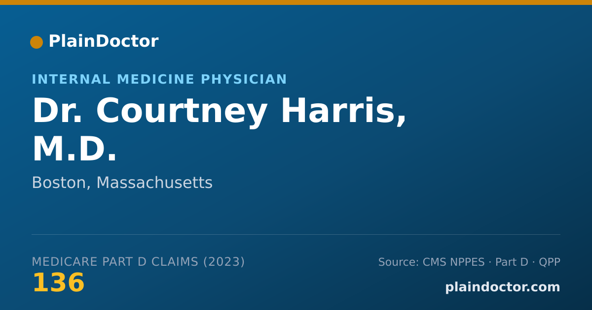 Shareable card for Courtney Harris, M.D. - Internal Medicine Physician, Boston, MA