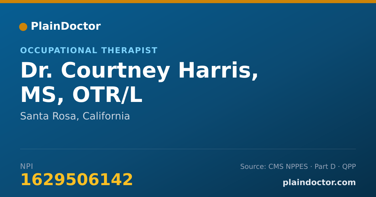 Shareable card for Courtney Harris, MS, OTR/L - Occupational Therapist, Santa Rosa, CA