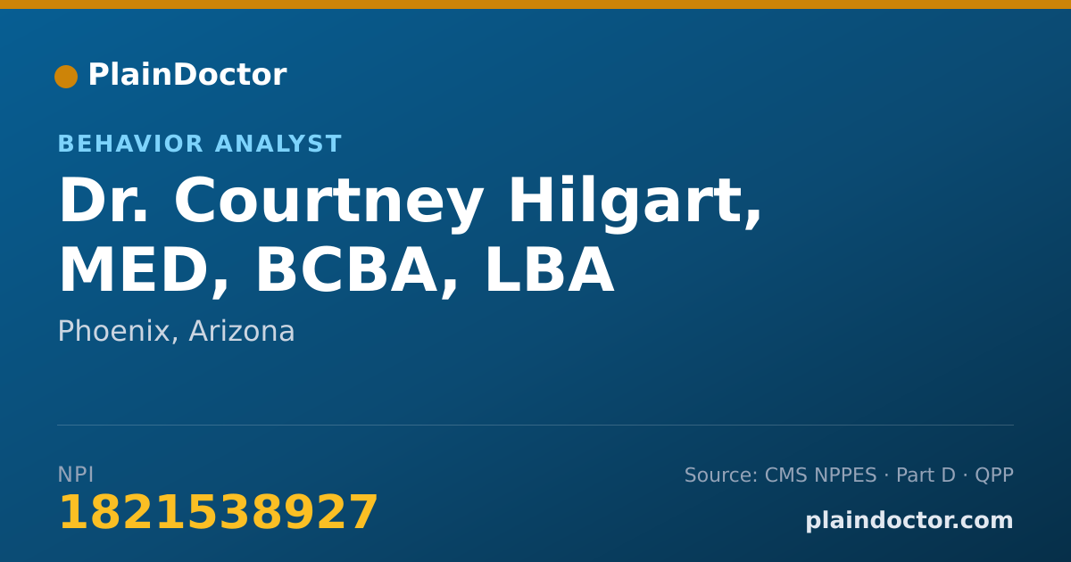 Shareable card for Courtney Hilgart, MED, BCBA, LBA - Behavior Analyst, Phoenix, AZ