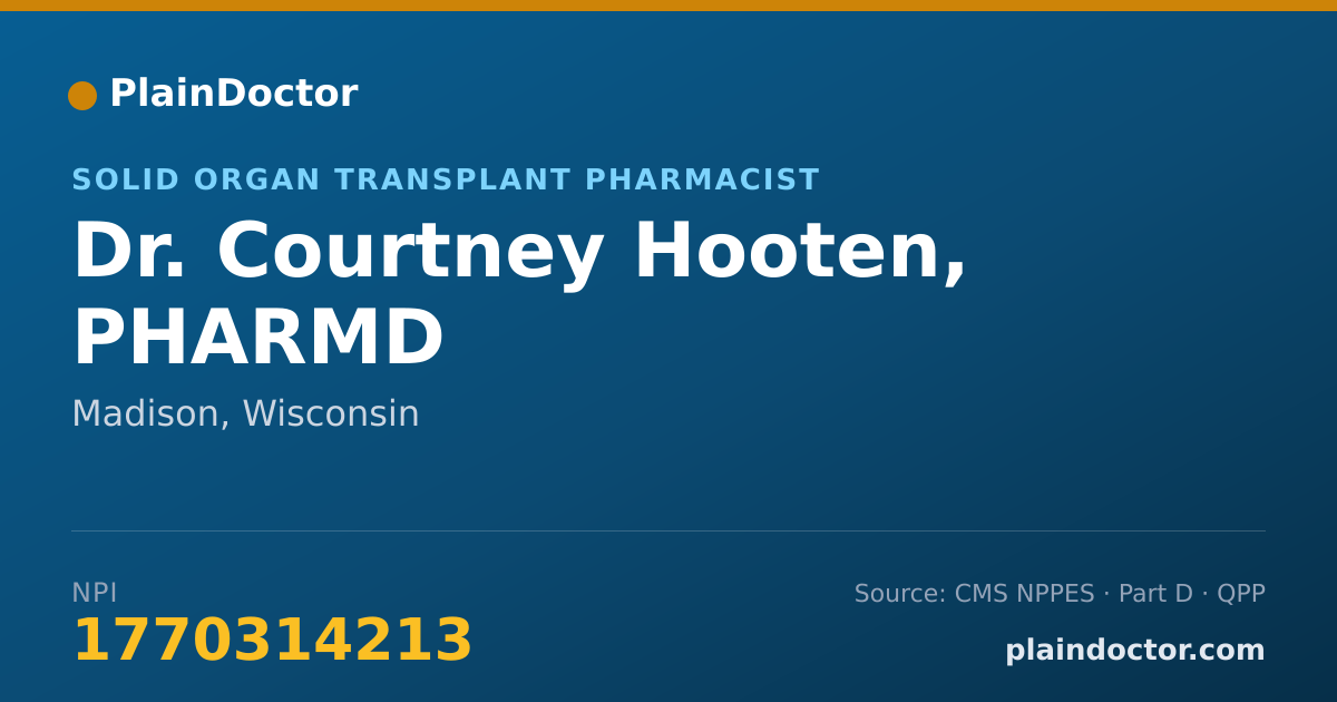 Shareable card for Courtney Hooten, PHARMD - Solid Organ Transplant Pharmacist, Madison, WI