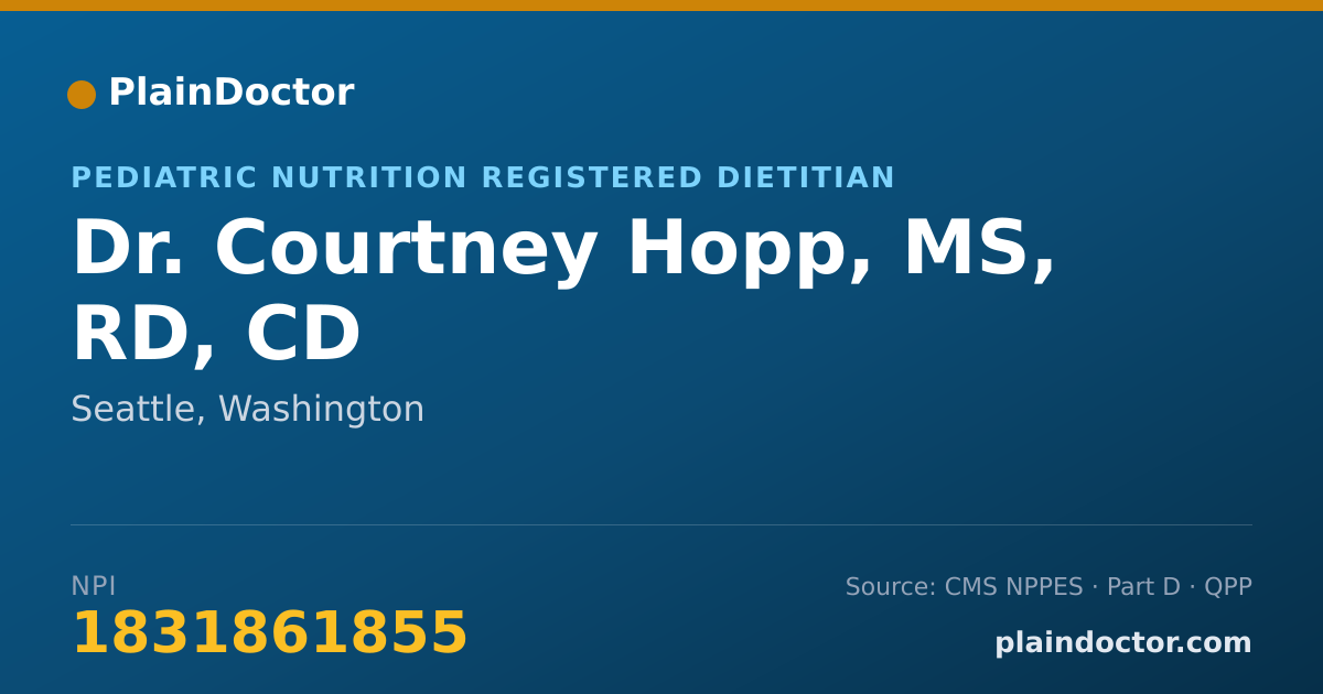 Shareable card for Courtney Hopp, MS, RD, CD - Pediatric Nutrition Registered Dietitian, Seattle, WA