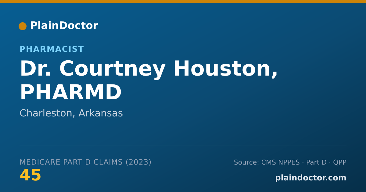 Shareable card for Courtney Houston, PHARMD - Pharmacist, Charleston, AR