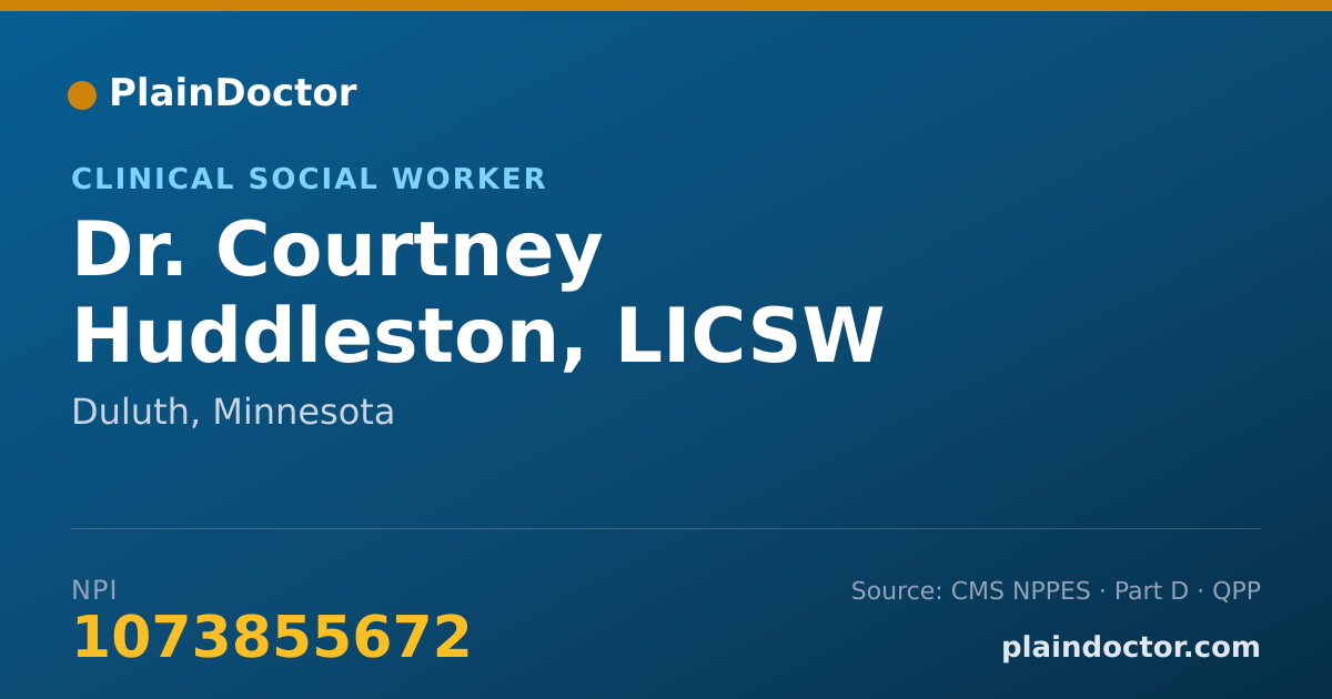 Shareable card for Courtney Huddleston, LICSW - Clinical Social Worker, Duluth, MN