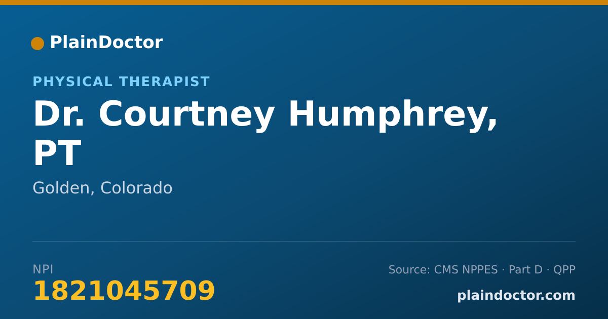 Shareable card for Courtney Humphrey, PT - Physical Therapist, Golden, CO