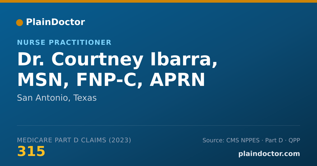 Shareable card for Courtney Ibarra, MSN, FNP-C, APRN - Nurse Practitioner, San Antonio, TX