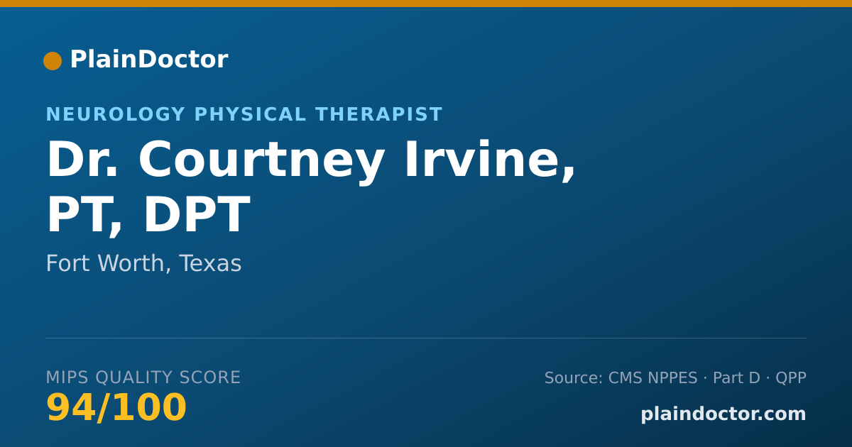 Shareable card for Courtney Irvine, PT, DPT - Neurology Physical Therapist, Fort Worth, TX
