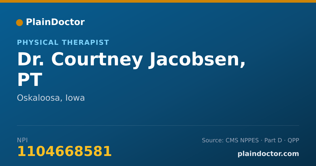 Shareable card for Courtney Jacobsen, PT - Physical Therapist, Oskaloosa, IA