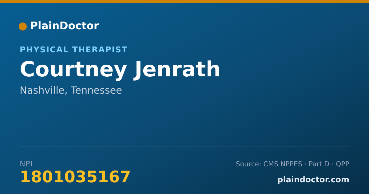 Shareable card for Courtney Jenrath - Physical Therapist, Nashville, TN