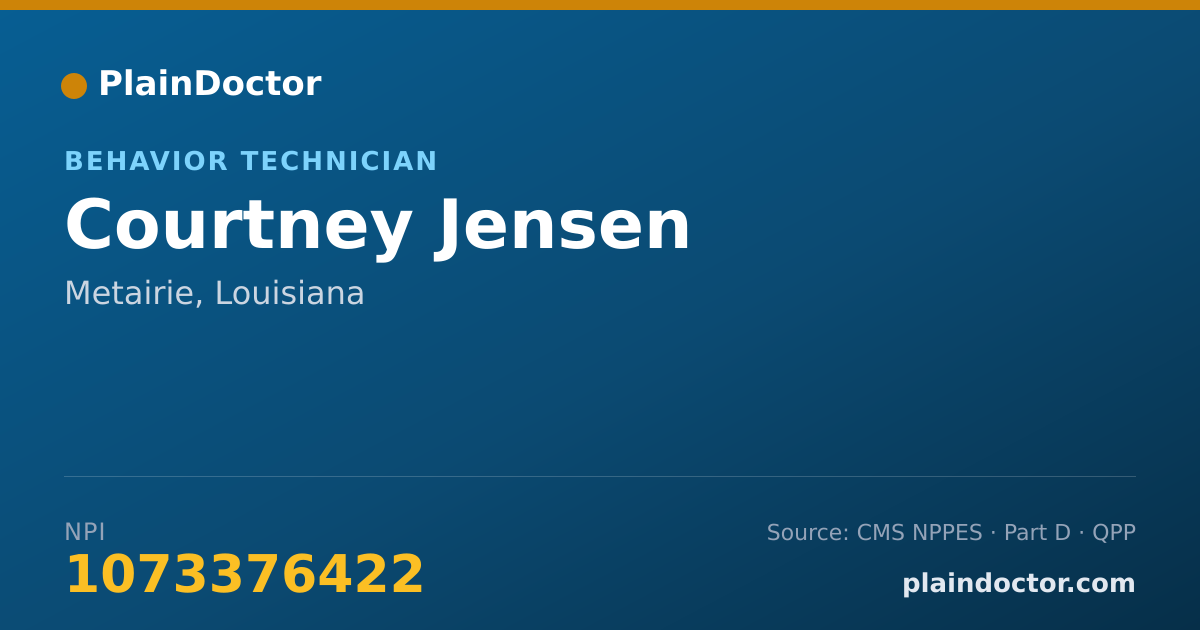 Shareable card for Courtney Jensen - Behavior Technician, Metairie, LA