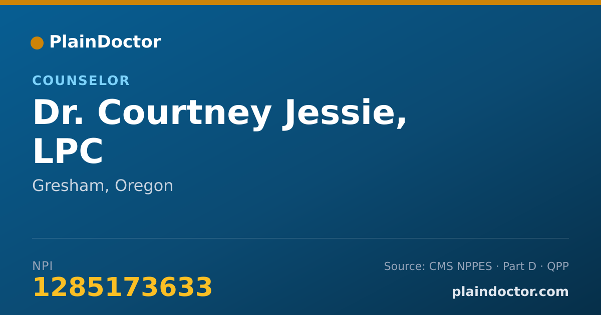 Shareable card for Courtney Jessie, LPC - Counselor, Gresham, OR