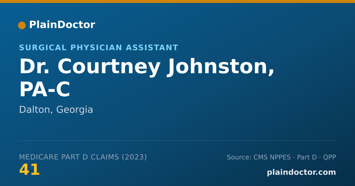 Shareable card for Courtney Johnston, PA-C - Surgical Physician Assistant, Dalton, GA
