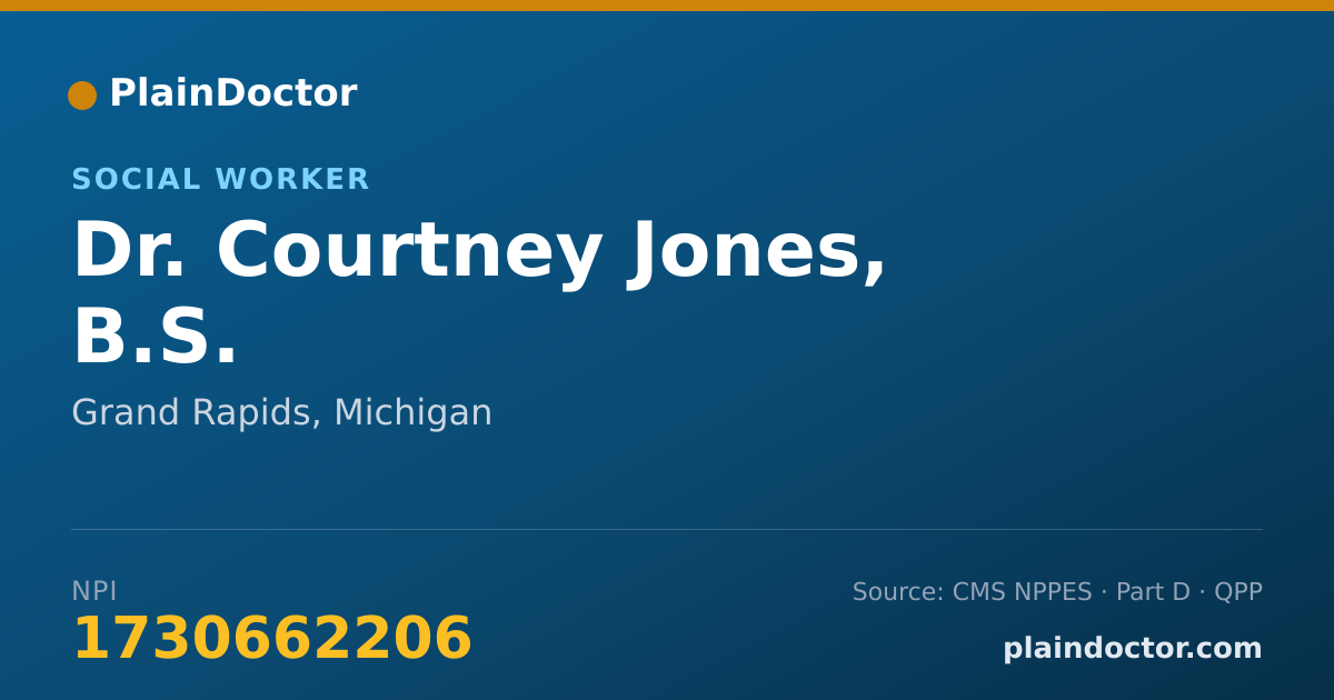 Shareable card for Courtney Jones, B.S. - Social Worker, Grand Rapids, MI