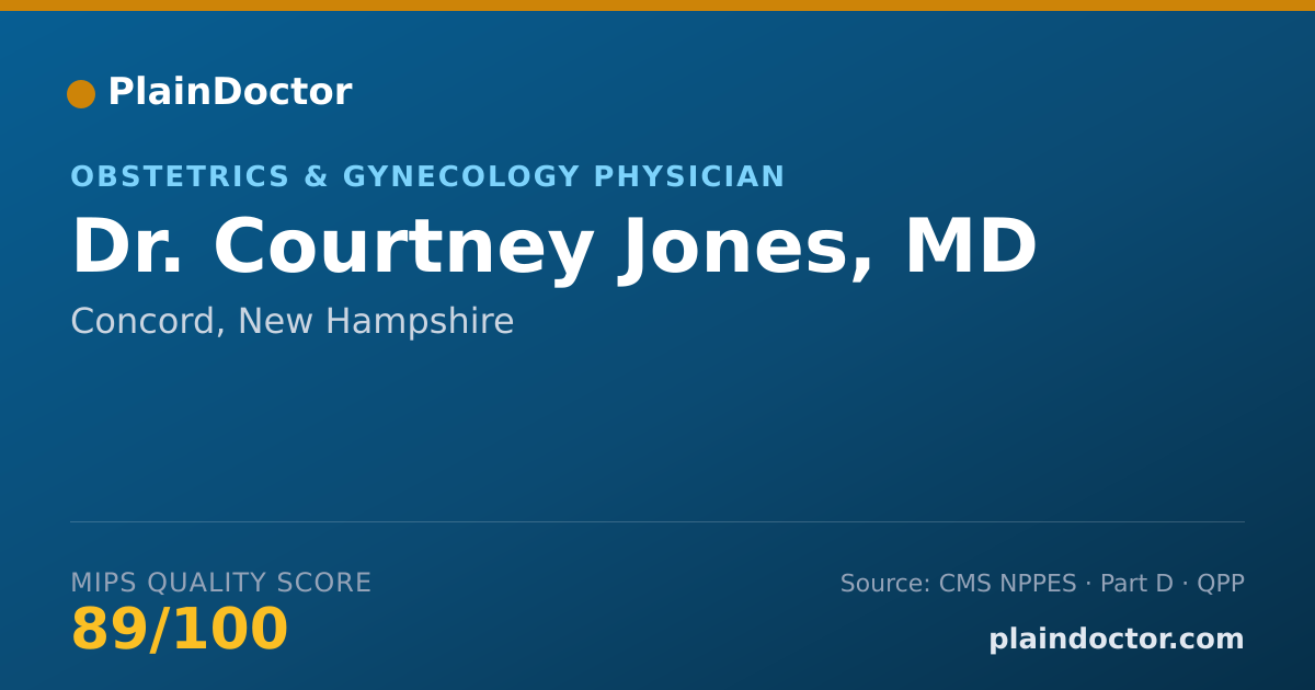 Shareable card for Courtney Jones, MD - Obstetrics & Gynecology Physician, Concord, NH