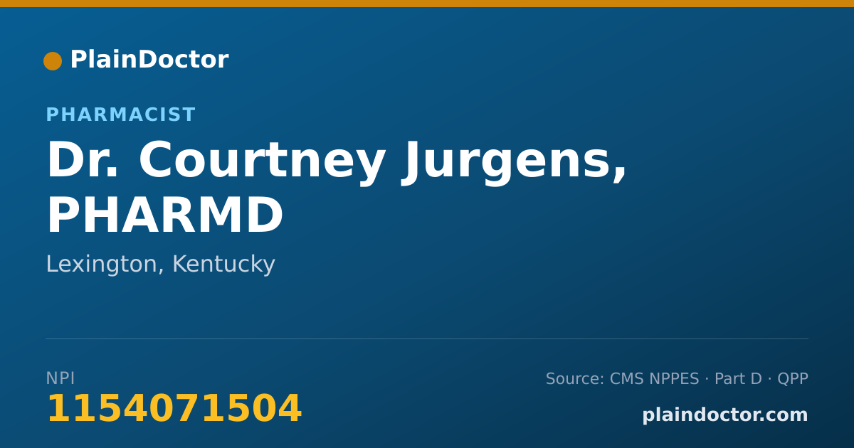 Shareable card for Courtney Jurgens, PHARMD - Pharmacist, Lexington, KY
