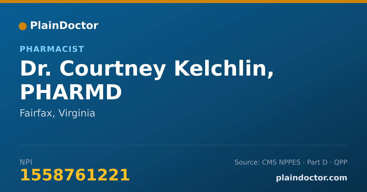 Shareable card for Courtney Kelchlin, PHARMD - Pharmacist, Fairfax, VA