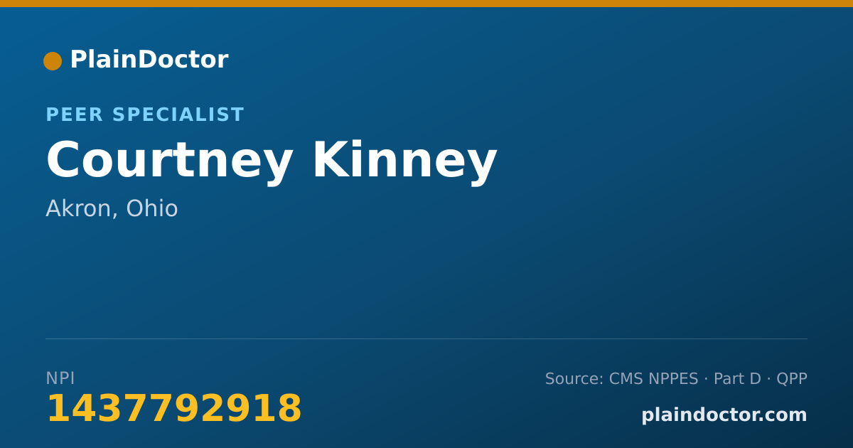 Shareable card for Courtney Kinney - Peer Specialist, Akron, OH