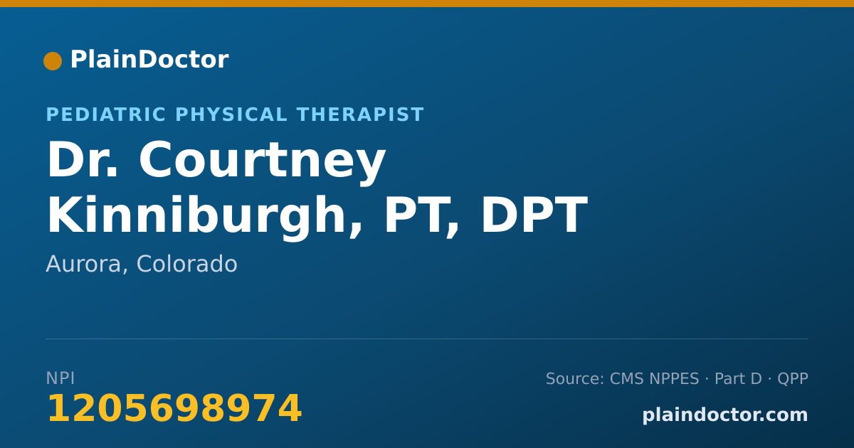 Shareable card for Courtney Kinniburgh, PT, DPT - Pediatric Physical Therapist, Aurora, CO
