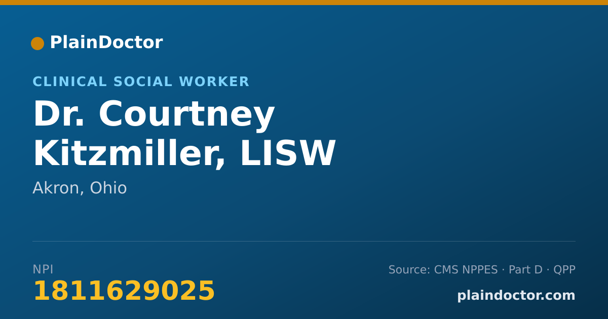 Shareable card for Courtney Kitzmiller, LISW - Clinical Social Worker, Akron, OH