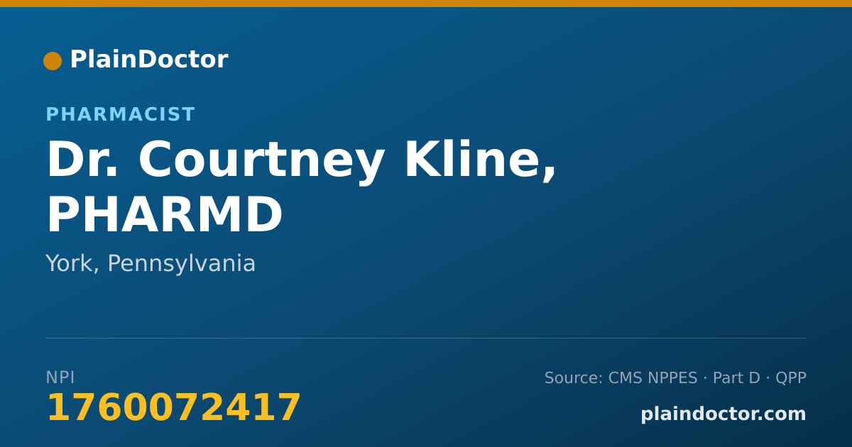 Shareable card for Courtney Kline, PHARMD - Pharmacist, York, PA