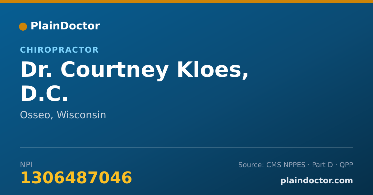Shareable card for Courtney Kloes, D.C. - Chiropractor, Osseo, WI