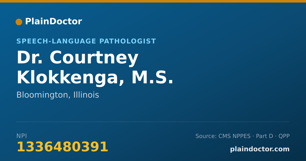 Shareable card for Courtney Klokkenga, M.S. CCC-SLP/L - Speech-Language Pathologist, Bloomington, IL