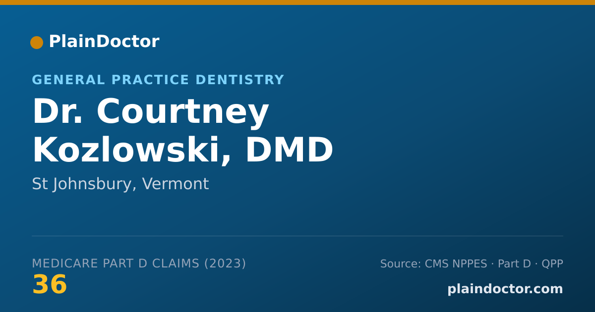 Shareable card for Courtney Kozlowski, DMD - General Practice Dentistry, St Johnsbury, VT