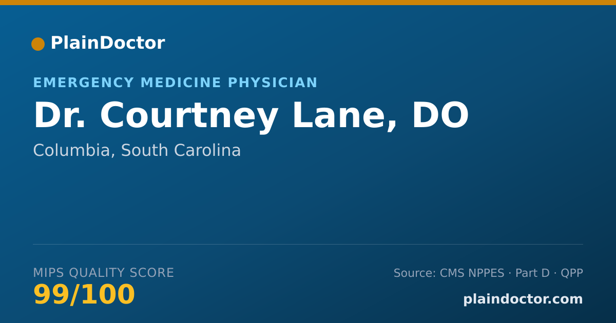 Shareable card for Courtney Lane, DO - Emergency Medicine Physician, Columbia, SC