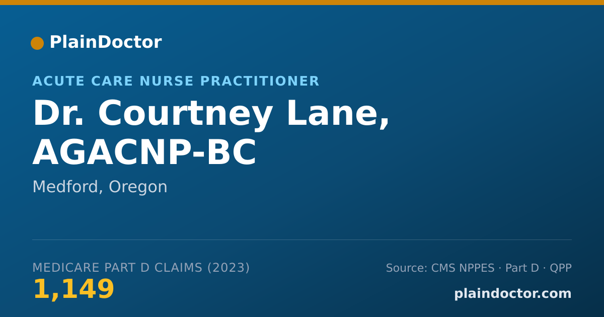 Shareable card for Courtney Lane, AGACNP-BC - Acute Care Nurse Practitioner, Medford, OR