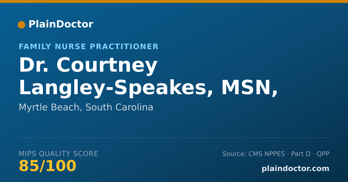 Shareable card for Courtney Langley-Speakes, MSN, RN, FNP-BC - Family Nurse Practitioner, Myrtle Beach, SC